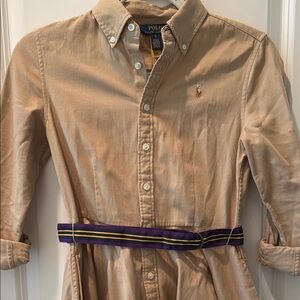 Ralph Lauren Polo Beige Button-Down Shirt Dress